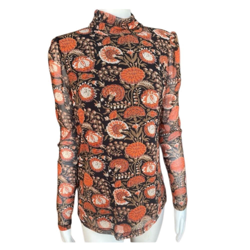 Jane & Delancey Floral Mock Turtleneck Top Size: Medium